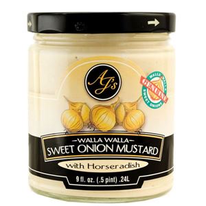 Picture of AJ’s Natural Walla Walla Sweet Onion Mustard with Horseradish